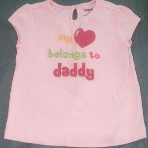 Girls Gymboree tee My heart belongs to daddy pink